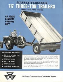 Pamphlet - Massey Ferguson - 717 Three Ton Trailers Tipping & Fixed Models Brochure