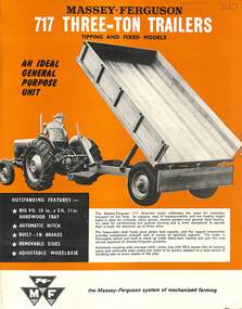 Pamphlet - Massey Ferguson - 717 Three Ton Trailers Tipping & Fixed Models Brochure