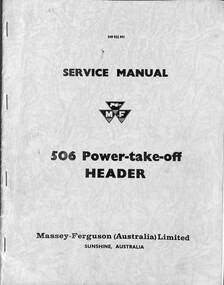 Manual - Massey Ferguson - Service Manual 506 Power Takeoff Header