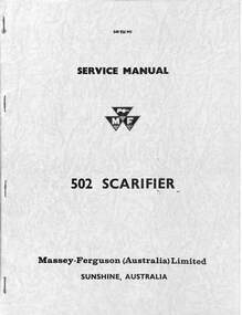 Manual - Massey Ferguson - Service Manual 502 Scarifier