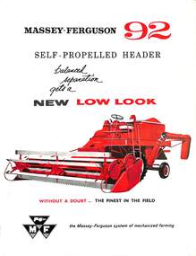 Pamphlet - Massey Ferguson - Super 92 Header 16 Ft Cut Brochure