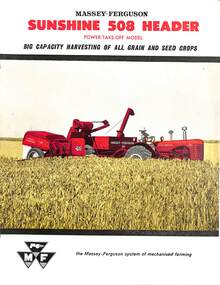 Pamphlet - Massey Ferguson - Sunshine 508 Header Power Takeoff Model Brochure