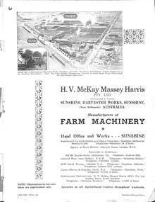 Pamphlet - H.V. McKay Massey Harris - Sunshine Harvester Works Sunshine Manufacturers Of Farm Machinery