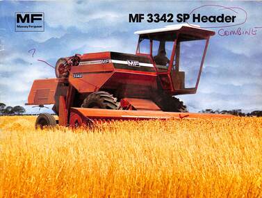 Pamphlet - Massey Ferguson - MF3342 Self Propelled Header - Combine Brochure