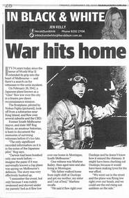 Article - War Hits Home, Herald Sun, 2016
