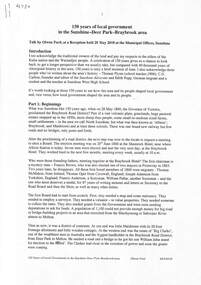 Document - 150 Years Of Local Government In The Sunshine, Deer Park & Braybrook Areas, Owen Ford, 28th May 2010