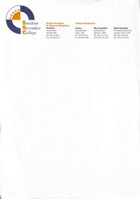 Administrative record - Sunshine Secondary Collage - Letter Head