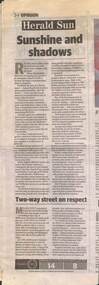 Article - Sunshine Harvester Factory - Sunshine and Shadows, Hearld Sun, 22nd January 2020