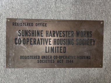 Sign - Sunshine Harvester Works Co-Operative Housing Society Sign