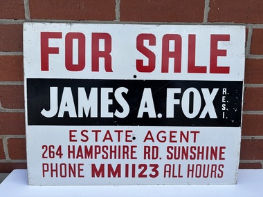 Sign - James A. Fox For Sale Advertising Sign