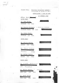 Document - City Of Sunshine Councillors 1993, 12th August 1993