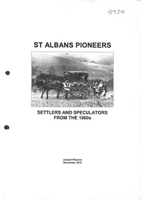 Document - St. Albans Pioneers - Settlers and Speculators from the 1860's, Ribarow, Joseph, 2018