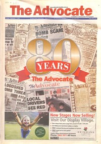 Newspaper - The Advocate 7th September 2004 80 Years Anniversary Edition, The Advocate, The Advocate Tuesday 7 2004, 7th September 2004