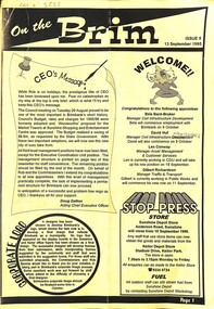 Newsletter - City Of Brimbank On The Brim Staff Newsletter Issue 5 13th September 1995, City of Brimbank, 13th September 1995