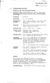 Administrative record - City of Sunshine - Commissioner Mr Alexander Alex George Gillon Collection 1976 - 1982 - Extraordinary Business Report Wholesales Fruit Sales McIntyre Road 9th February 1982, City of Sunshine, 9th February 1982