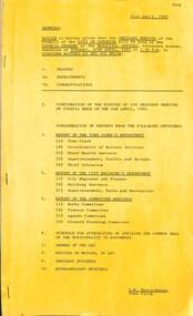 Administrative record - City of Sunshine - Commissioner Mr Alexander Alex George Gillon Collection 1976 - 1982 - Notice of Ordinary Meeting 21st April 1982, City of Sunshine, 21st April 1982