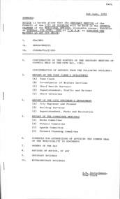 Administrative record - City of Sunshine - Commissioner Mr Alexander Alex George Gillon Collection 1976 - 1982 - Notice of Ordinary Meeting 2nd June 1982, City of Sunshine, 2nd June 1982