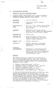 Administrative record - City of Sunshine - Commissioner Mr Alexander Alex George Gillon Collection 1976 - 1982 - Extraordinary Business Report Worship Community Centre Ballarat Rd Ardeer 8th June 1982, City of Sunshine, 8th June 1982