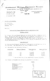 Document - City of Sunshine - Commissioner Mr Alexander Alex George Gillon Collection 1976 - 1982 - Sunshine City Council Employee Benefit And Gratuity Fund Report 10th September 1976, Australian Mutual Provident Society, 10th September 1976