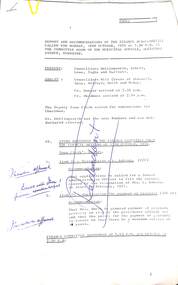 Administrative record - City of Sunshine - Commissioner Mr Alexander Alex George Gillon Collection 1976 - 1982 - Report And Recommendations Of The Finance Sub Committee 18th October 1976, City of Sunshine, 18th October 1976