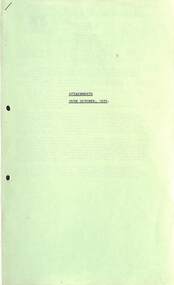 Administrative record - City of Sunshine - Commissioner Mr Alexander Alex George Gillon Collection 1976 - Meeting Attachments 26th October 1976, City of Sunshine, 26th October 1976