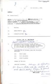 Administrative record - City of Sunshine - Commissioner Mr Alexander Alex George Gillon Collection 1976 - 1982 - Notice of Ordinary Meeting 9th October 1976, City of Sunshine, 5th November 1976