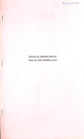 Administrative record - City of Sunshine - Commissioner Mr Alexander Alex George Gillon Collection 1976 - 1982 - Minutes Of Ordinary Meeting 23rd November 1976, City of Sunshine, 23rd November 1976