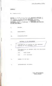 Administrative record - City of Sunshine - Commissioner Mr Alexander Alex George Gillon Collection 1976 - 1982 - Notice of Ordinary Meeting 15th December 1976, City of Sunshine, 10th December 1976
