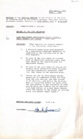 Administrative record - City of Sunshine - Commissioner Mr Alexander Alex George Gillon Collection 1976 - 1982 - Report of City Engineer 18th April 1977, City of Sunshine, 18th April 1977