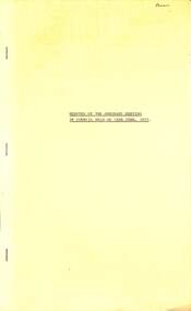 Administrative record - City of Sunshine - Commissioner Mr Alexander Alex George Gillon Collection 1976 - 1982 - Minutes of the ordinary meeting of council held on 15th June 1977, City of Sunshine, 1th June 1977