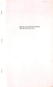 Administrative record - City of Sunshine - Commissioner Mr Alexander Alex George Gillon Collection 1976 - 1982 - Minutes of the ordinary meeting of council held on 13th July 1977, City of Sunshine, 13th July 1977
