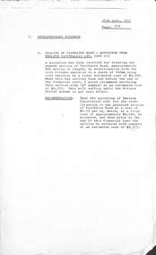 Administrative record - City of Sunshine - Commissioner Mr Alexander Alex George Gillon Collection 1976 - 1982 - Extraordinary Business Sealing Of Fairbairn Road 27th July 1977, City of Sunshine, 27th July 1977