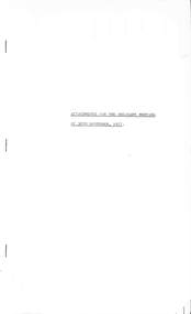 Administrative record - City of Sunshine - Commissioner Mr Alexander Alex George Gillon Collection 1976 - 1982 - Attachments for the ordinary meeting 30th November 1977, City of Sunshine, 30th November 1977