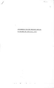 Administrative record - City of Sunshine - Commissioner Mr Alexander Alex George Gillon Collection 1976 - 1982 -Attachment for ordinary meeting of the council of the City of Sunshine to be held on 27th July 1977, City of Sunshine, 27th July 1977