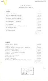 Administrative record - City of Sunshine - Commissioner Mr Alexander Alex George Gillon Collection 1976 - 1982 - Proposed Loan Schedules 9th February 1977, City of Sunshine, 9th February 1977