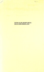 Administrative record - City of Sunshine - Commissioner Mr Alexander Alex George Gillon Collection 1976 - 1982 - Minutes of the ordinary meeting of council held on 23rd February 1977, City of Sunshine, 23rd February 1977