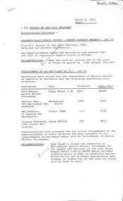 Administrative record - City of Sunshine - Commissioner Mr Alexander Alex George Gillon Collection 1976 - 1982 - Reports Extraordinary meeting 9th March 1976, City of Sunshine, 9th March 1977