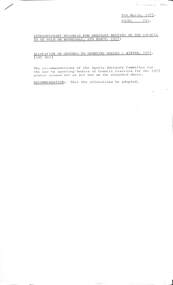 Administrative record - City of Sunshine - Commissioner Mr Alexander Alex George Gillon Collection 1976 - 1982 - Extraordinary Business for Ordinary Meeting 9th March 1977, City of Sunshine, 9th March 1977