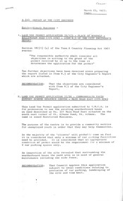 Administrative record - City of Sunshine - Commissioner Mr Alexander Alex George Gillon Collection 1976 - 1982 - Reports ordinary meeting 23rd March 1977, City of Sunshine, 23rd March 1977