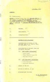 Administrative record - City of Sunshine - Commissioner Mr Alexander Alex George Gillon Collection 1976 - 1982 - Notice of ordinary meeting of the council of the City of Sunshine to be held on 18th May 1977, City of Sunshine, 11th May 1977