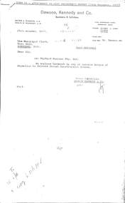 Letter - City of Sunshine - Commissioner Mr Alexander Alex George Gillon Collection 1976 - 1982 - Hulett Street Private Street Construction Objection, 25th October 1977