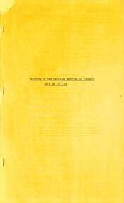 Administrative record - City of Sunshine - Commissioner Mr Alexander Alex George Gillon Collection 1976 - 1982 - Minutes of the ordinary meeting of council held on 21st March 1978, City of Sunshine, 21st March 1978