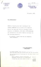 Administrative record - City of Sunshine - Commissioner Mr Alexander Alex George Gillon Collection 1976 - 1982 - Finance Committee Reports 7th April 1978, City of Sunshine, 7th April 1978