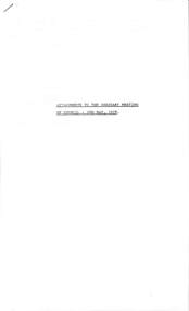 Administrative record - City of Sunshine - Commissioner Mr Alexander Alex George Gillon Collection 1976 - 1982 - Attachments for the ordinary meeting 2nd May 1978, City of Sunshine, 2nd May 1978