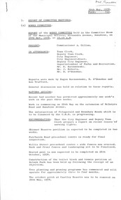 Administrative record - City of Sunshine - Commissioner Mr Alexander Alex George Gillon Collection 1976 - 1982 - Report of committee meetings 29th May 1978, City of Sunshine, 30th May 1978