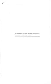 Administrative record - City of Sunshine - Commissioner Mr Alexander Alex George Gillon Collection 1976 - 1982 - Attachments for the ordinary meeting 16th May 1978, City of Sunshine, 16th May 1978
