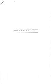 Administrative record - City of Sunshine - Commissioner Mr Alexander Alex George Gillon Collection 1976 - 1982 - Attachments for the ordinary meeting 30th May 1978, City of Sunshine, 30th May 1978