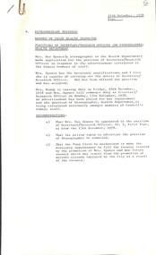 Administrative record - City of Sunshine - Commissioner Mr Alexander Alex George Gillon Collection 1976 - 1982 - Extraordinary business 14th November 1978, City of Sunshine, 14th November 1978