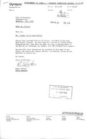 Letter - City of Sunshine - Commissioner Mr Alexander Alex George Gillon Collection 1976 - 1982 - Tender for 6 tonne roller 21st November 1978, Dynapac Pty Ltd, 20th November 1978