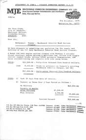 Letter - City of Sunshine - Commissioner Mr Alexander Alex George Gillon Collection 1976 - 1982 - Tender MacDonald Johnston road suction cleaner 8th December 1978, MacDonald Johnston Engineering Company Pty ltd, 8th December 1978
